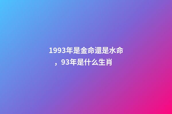 1993年是金命還是水命，93年是什么生肖